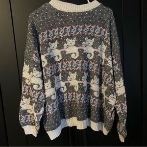 Winter Pastel Cat Sweater